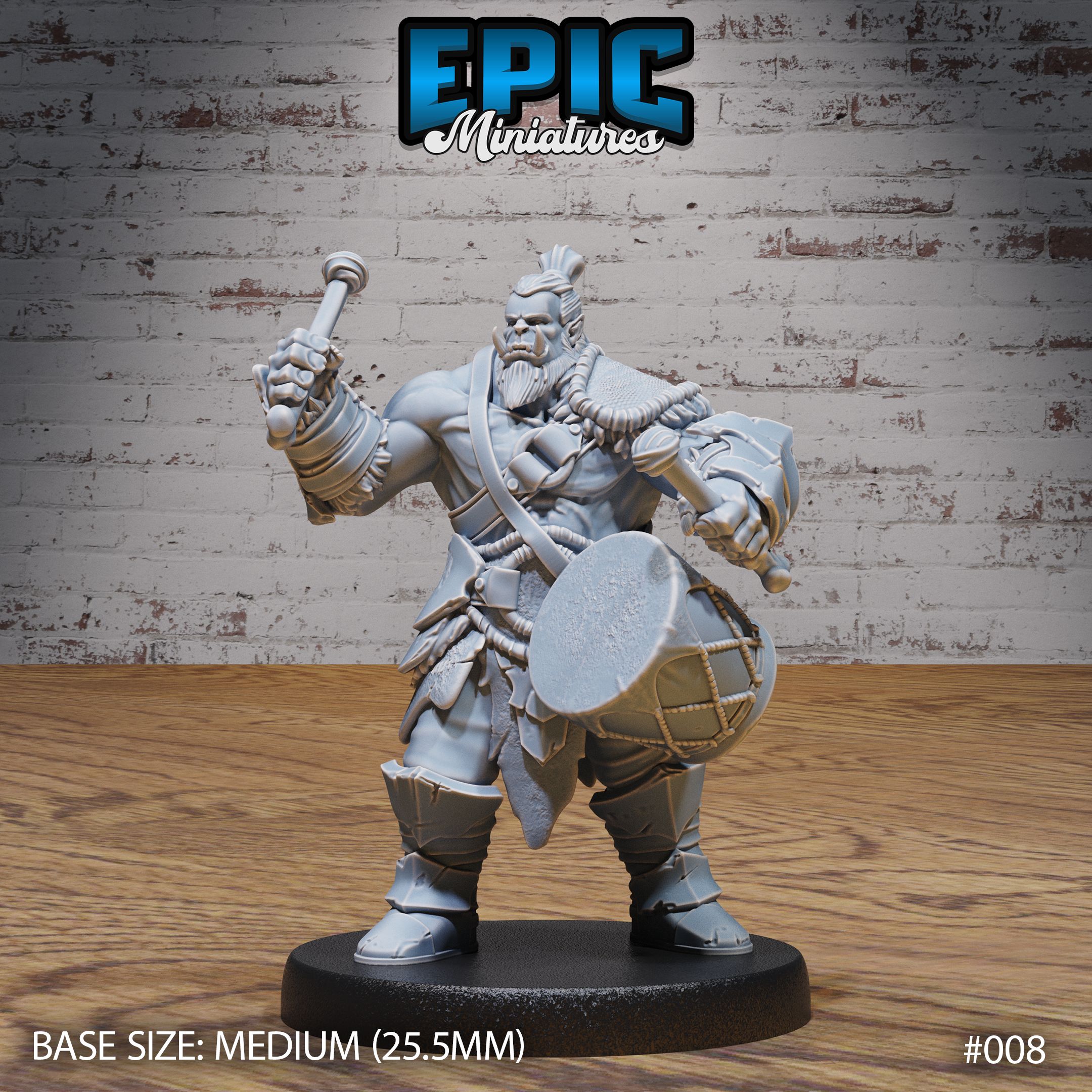 Orc Army Drums / Green Skin Lord / Male Humanoid Warrior / Burly Raider Tribe / Beast Tamer / Evil Forest Fighter / Woodland Encounter